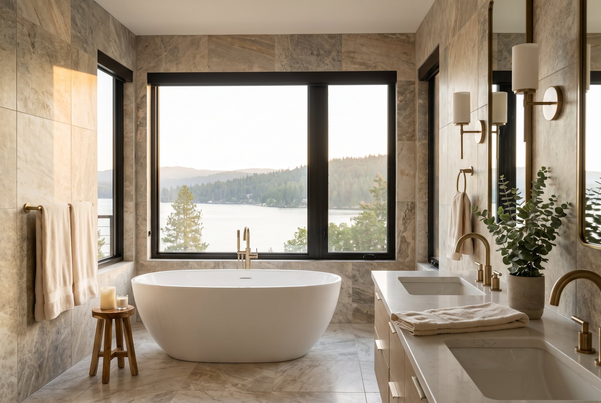 Custom home primary bath